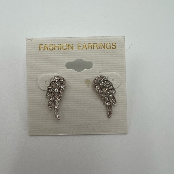 Angel Wings EARRINGS / Crystal Accented. NWT - Picture 1 of 6